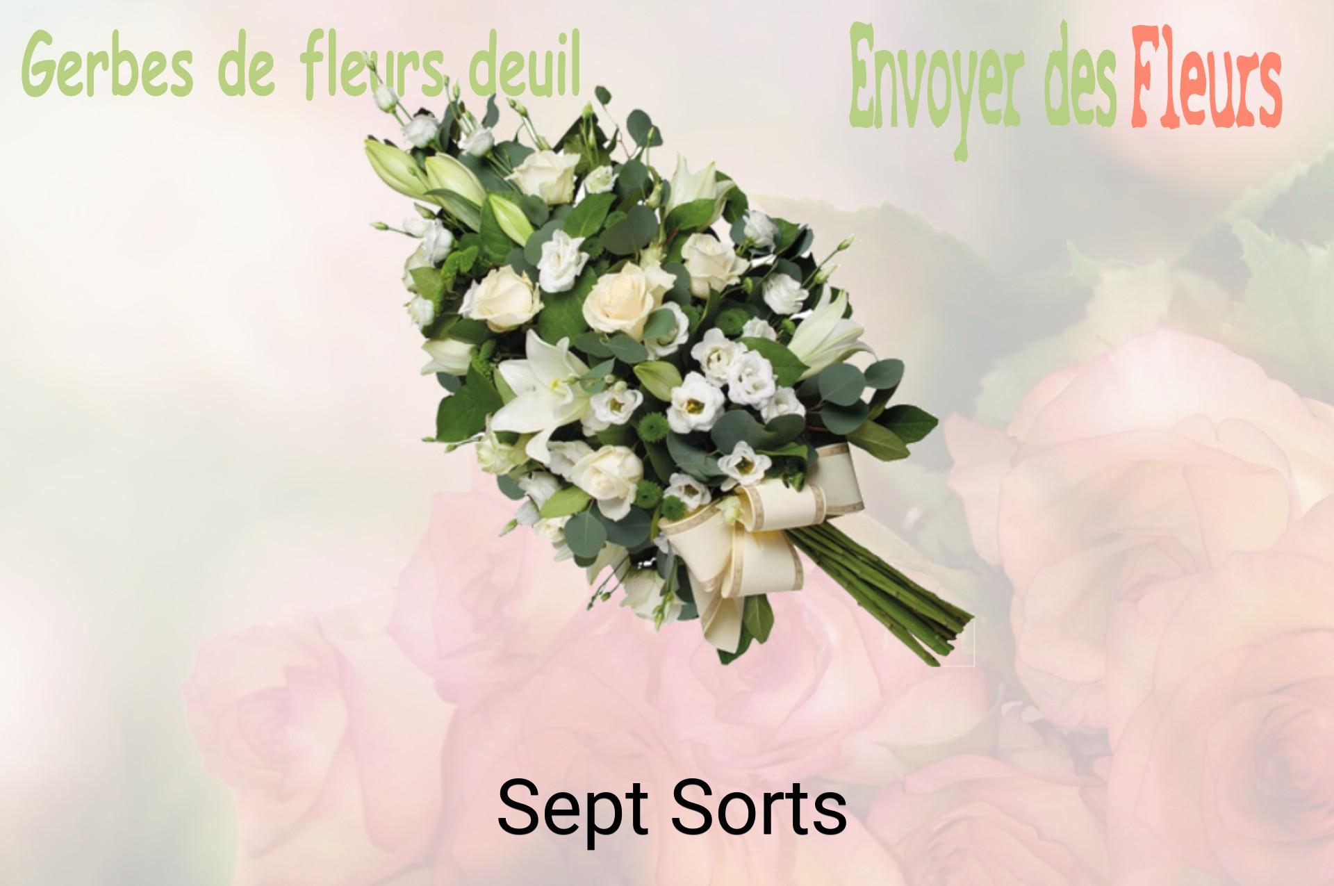 Gerbe de fleurs de deuil livrée à Sept-Sorts